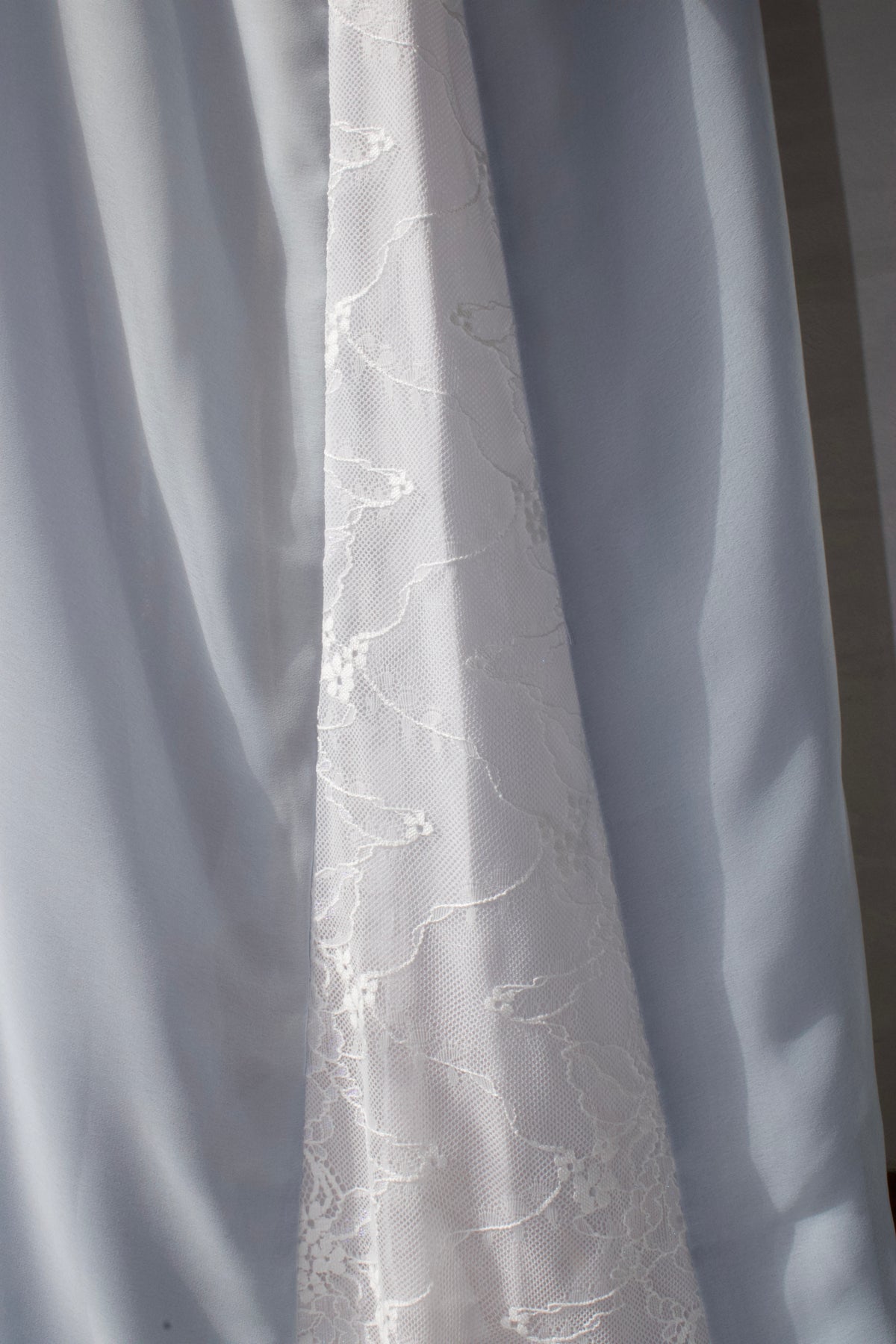 Powder Blue Chiffon Lace Abaya