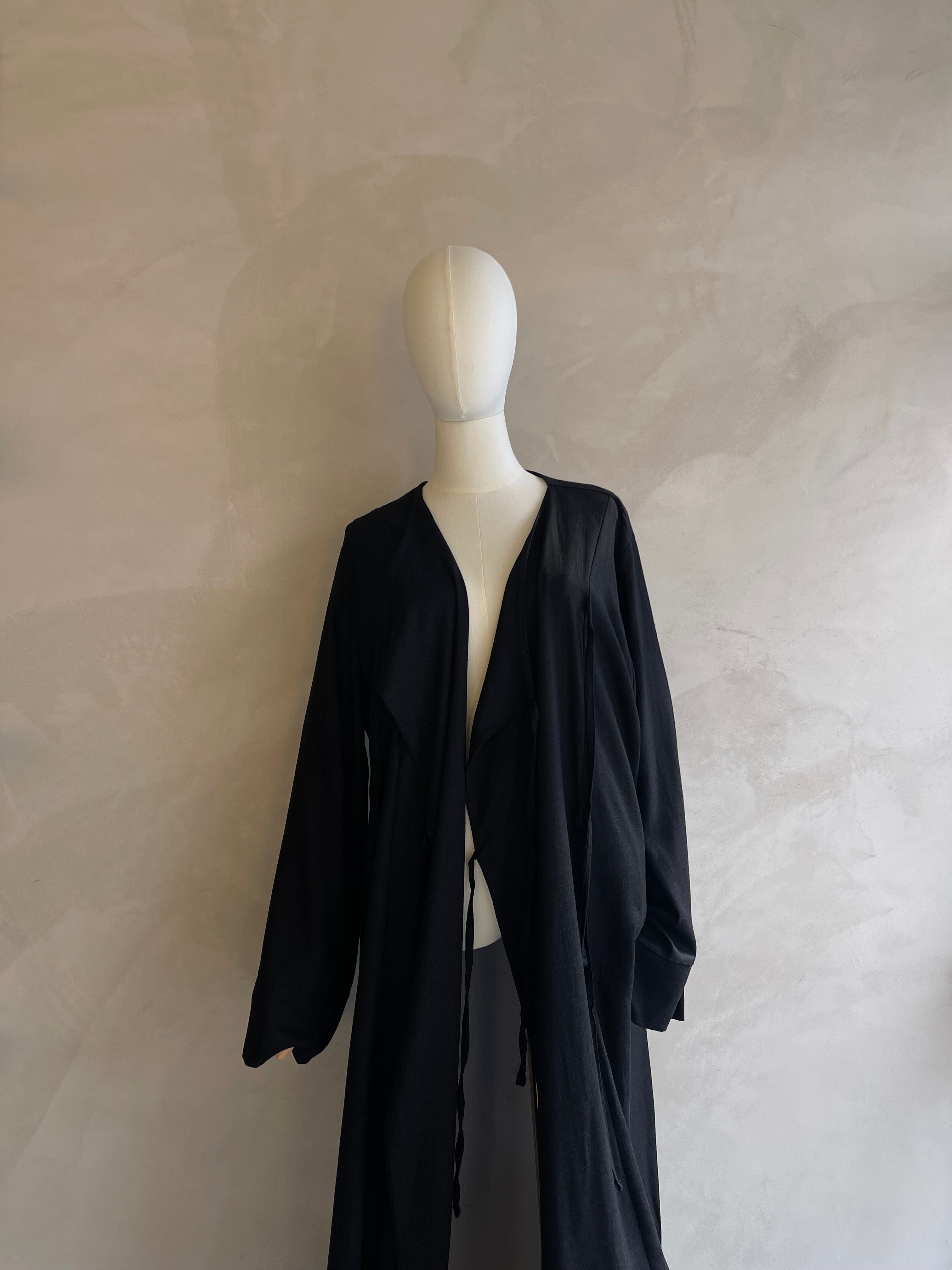 Coal Wrap Tie Abaya