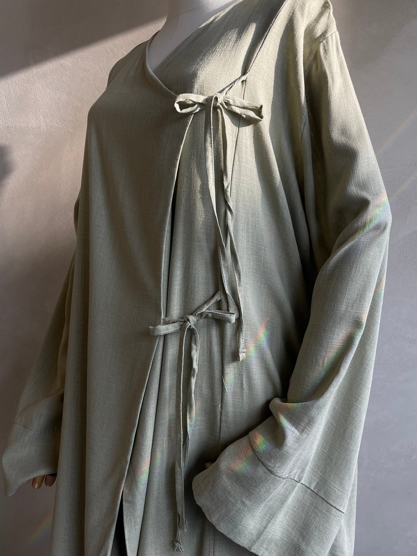Sage Wrap Tie Abaya
