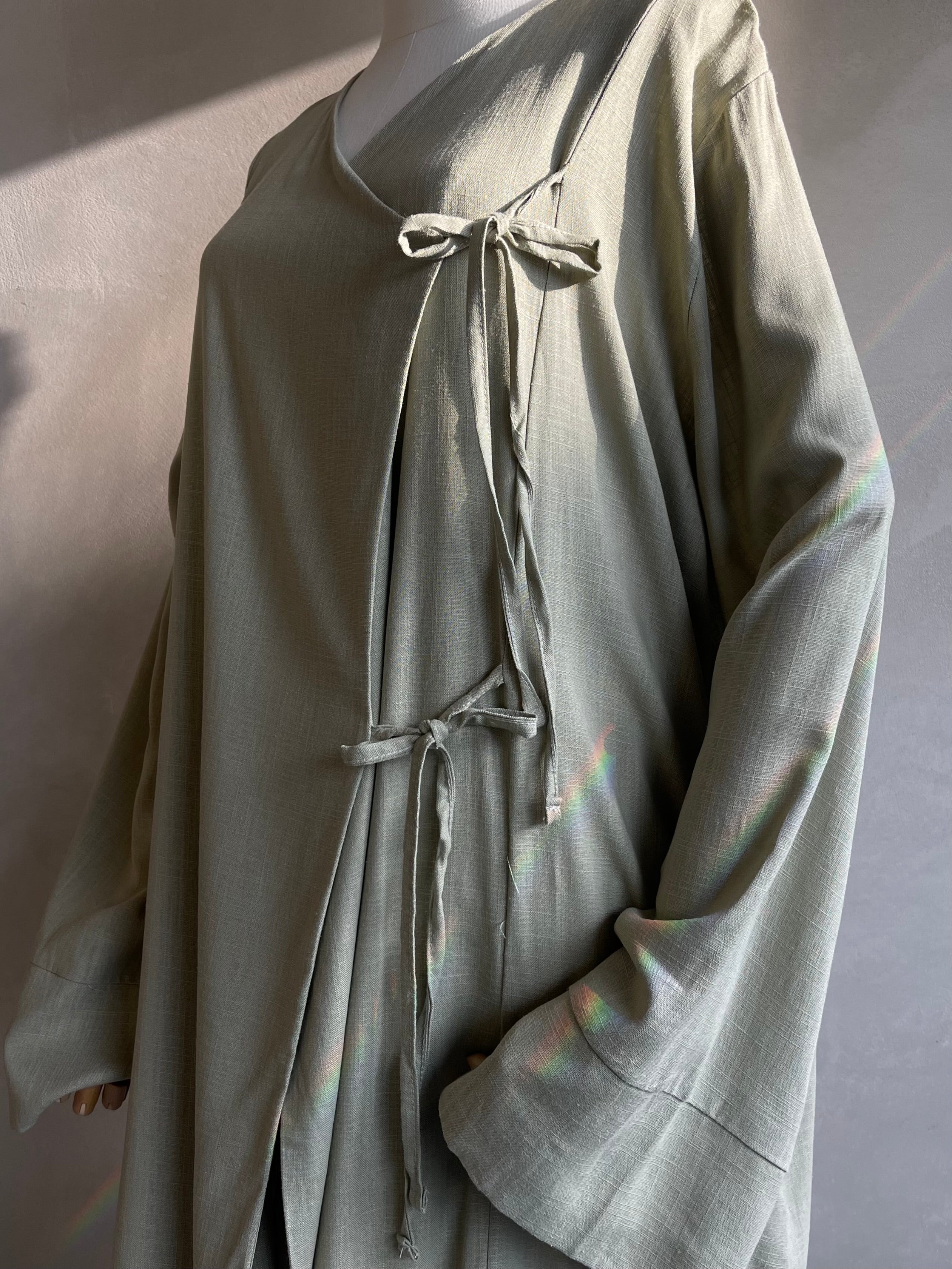 Sage Wrap Tie Abaya