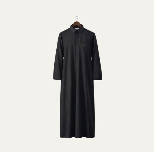 Coal Saudi Collared Thobe