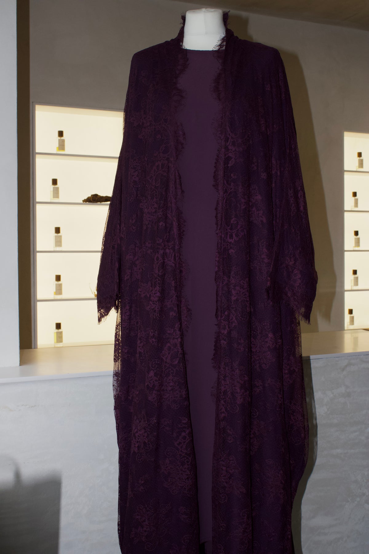 Plum Full Lace Abaya