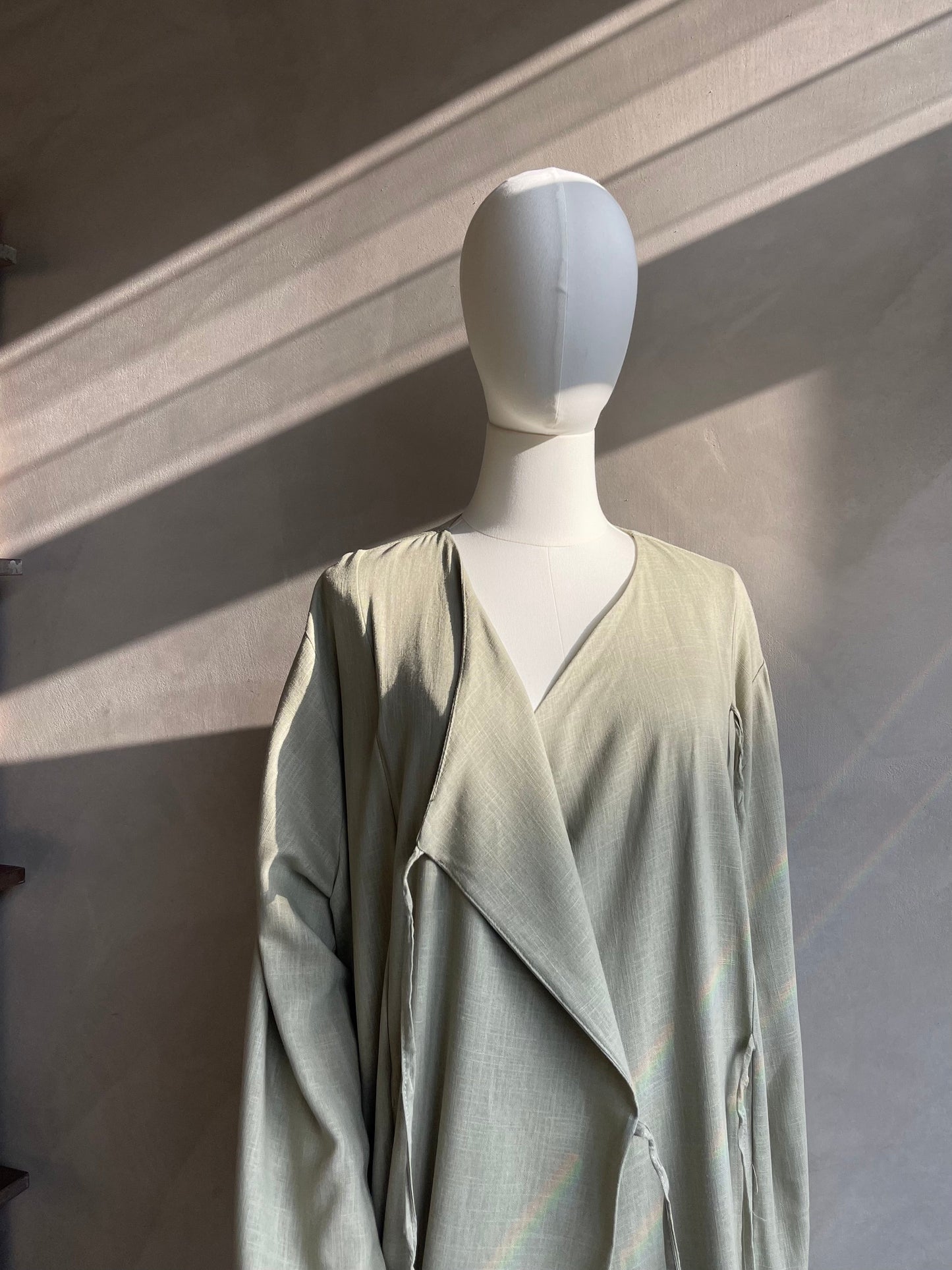 Sage Wrap Tie Abaya