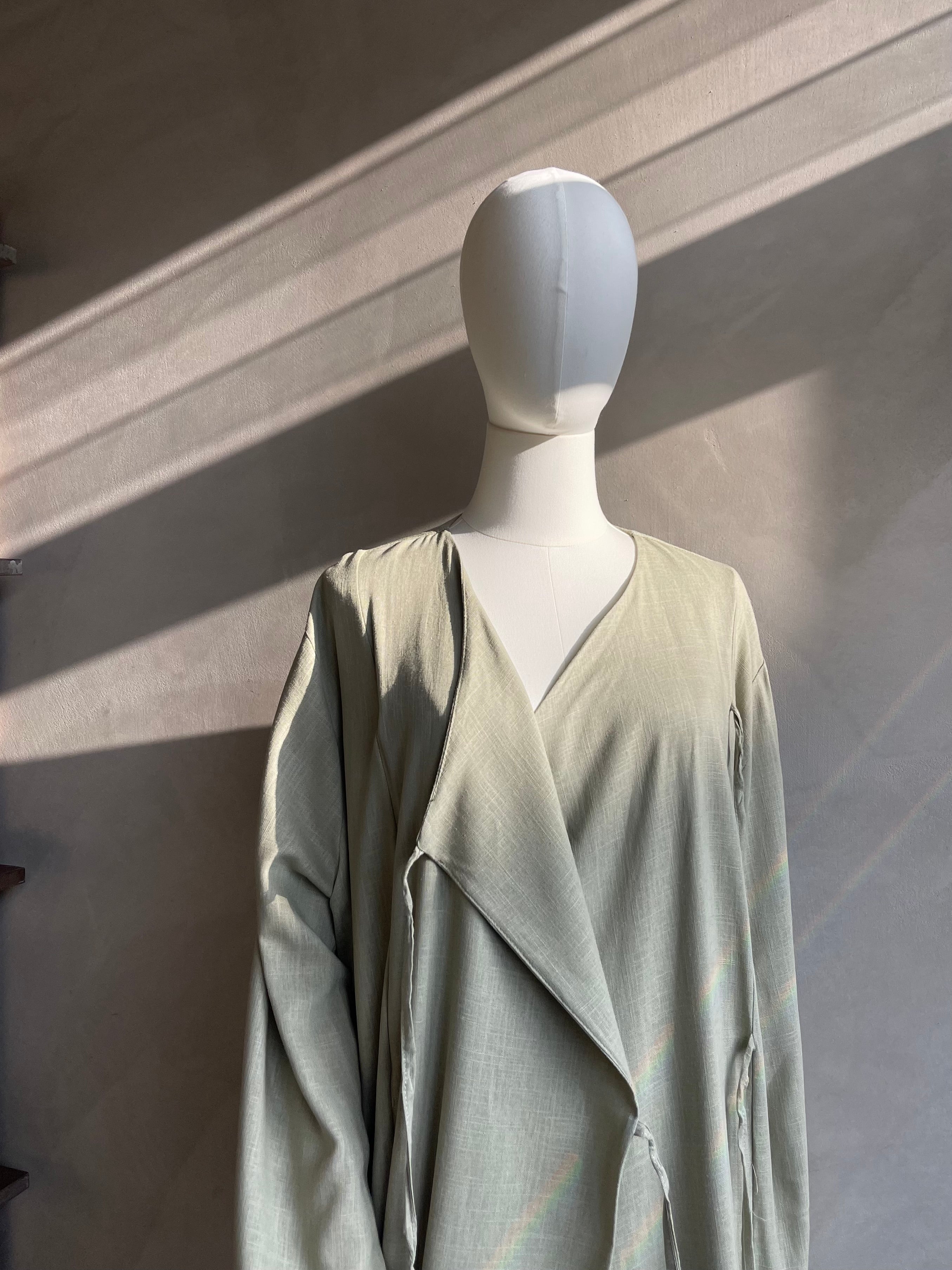 Sage Wrap Tie Abaya