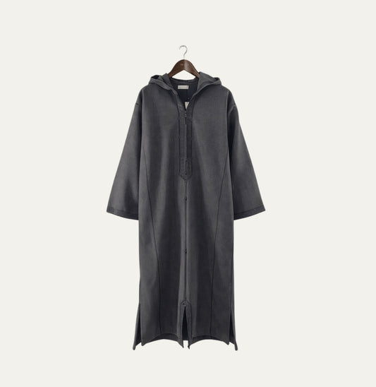 Stone Moroccan Hooded Thobe