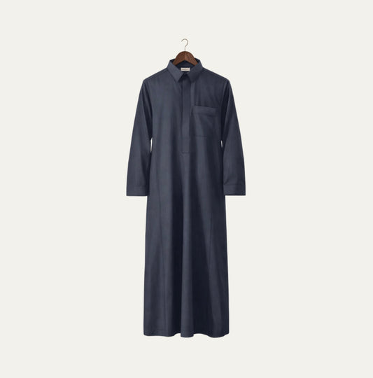 Charcoal Saudi Collared Thobe
