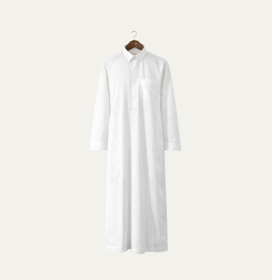 White Saudi Collared Thobe